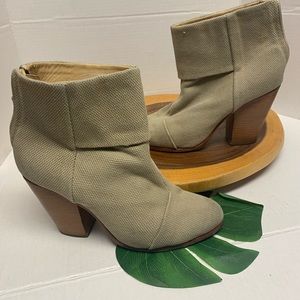 Rag & bone canvas & Leather Heeled Ankle Booties